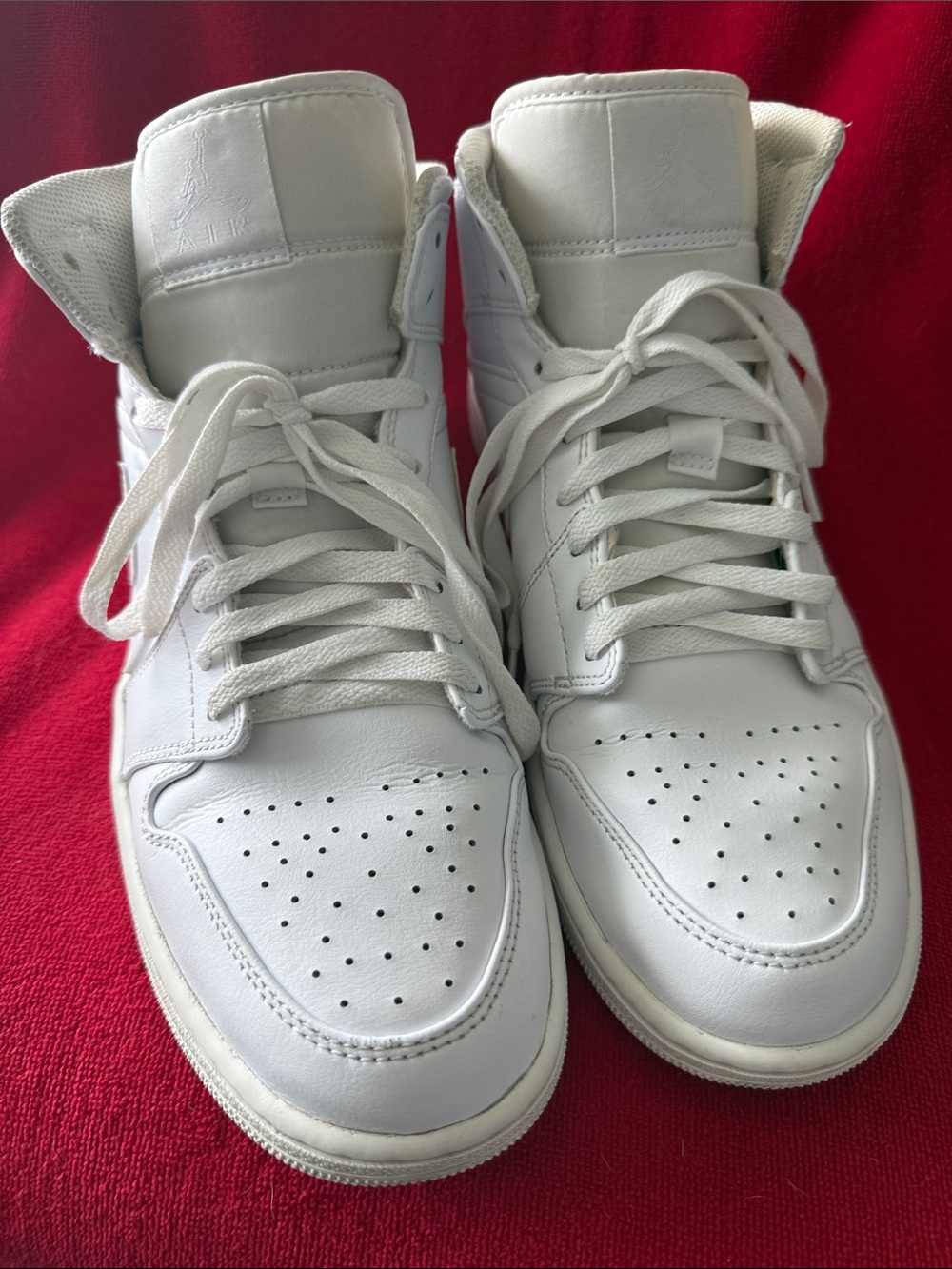 AIR JORDAN Men's White High-Top Leather Sneakers